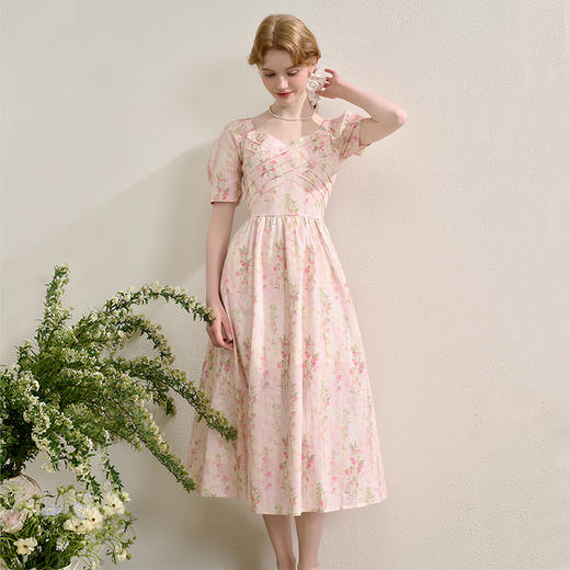 【限时秒杀】【海边度假风】法式纯欲辣妹风碎花裙女夏季泡泡袖连衣裙H0050871/H0051067 商品图0