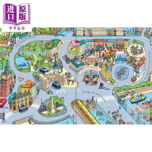 【中商原版】轨道汽车 纸版书 Wind-up Bus 英文原版 儿童活动与玩具书 益智游戏 进口童书 地板书 配一部小巴士车 3岁以上 商品图4