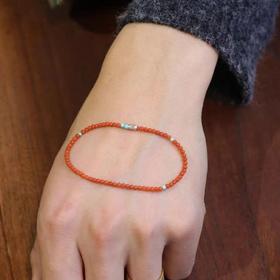 六鑫珠宝 天然南红极细小米珠2mm手串 柿子红国风