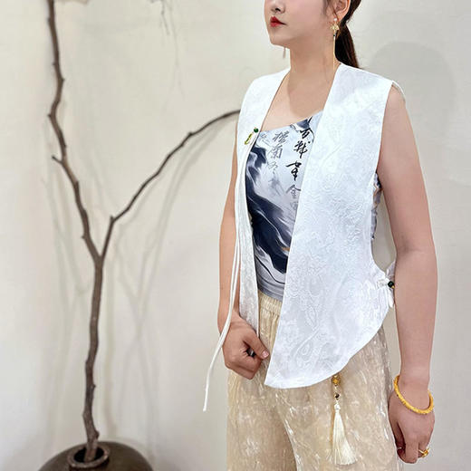 【24小时发货】壁虎瑜伽国风任意门【素影】马甲（无胸垫） 商品图0