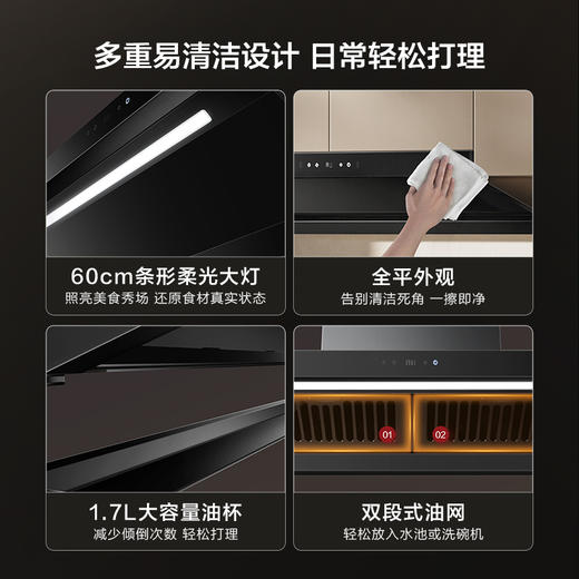 方太V2顶侧一体变频25立方吸油烟机燃气灶套装 商品图1