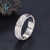 【限时8.8折】【线上铂金馆】【男戒】PT950 #时来运转 铂金拉丝螺丝纹可转动固口圈戒（面宽约5.5-6mm）(BJZ00008)（预售产品下单后不退款不退货不换货不补差价) 商品缩略图0
