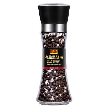 一米生活 海盐黑胡椒粒研磨瓶160g 手动研磨 鸡胸肉西餐牛排烧烤调味料 /粮油调味 /调味品 /复合香辛料 商品图1