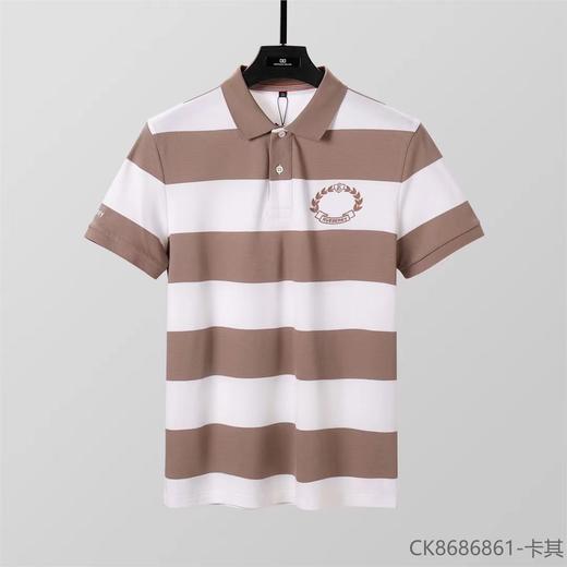 条纹撞色POLO衫短袖夏季刺绣翻领半袖t恤男款   XLM-CK8686861* 商品图1