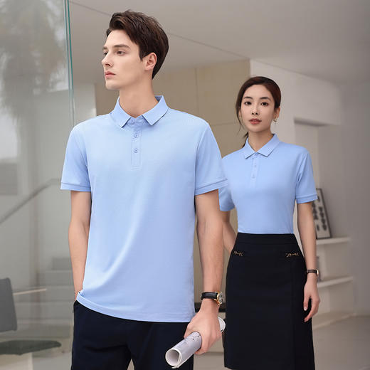 男女同款冰瓷棉棉中贵族平纹索罗那索罗纳纯色拼色翻领短袖polo衫302/301/2308/25008/25009 商品图8