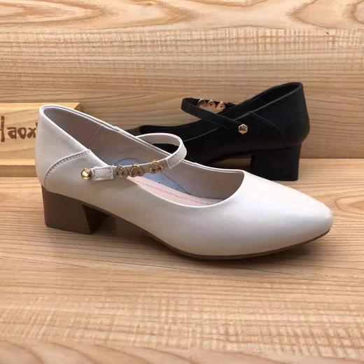 豪行春季新品时尚休闲真皮浅口女单工装鞋23120363 商品图3