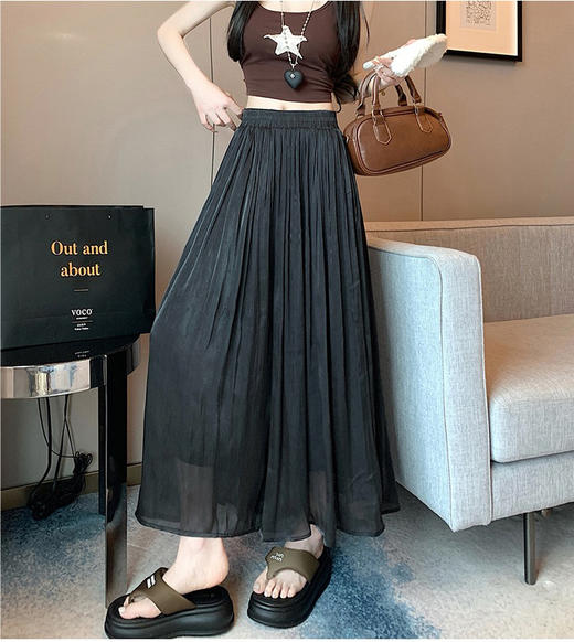 姹弥·Charming褶皱流光裙裤 ，轻薄如纱 、滑如绸缎、 垂坠灵动、 飘逸有型，微微泛着珠光，走起路来自带仙气！ 商品图7