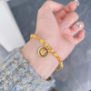 【限时克减128元】足金999 #低温珐琅 古法黄财神吊饰财神驾到转运珠金圈调节手链（内为无弹力棉线）(AEQGFSL00228)（预售产品下单后不退款不退货不换货不补差价） 商品缩略图0
