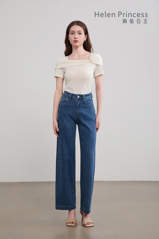 方领蝴蝶结一字肩上衣 商品图5