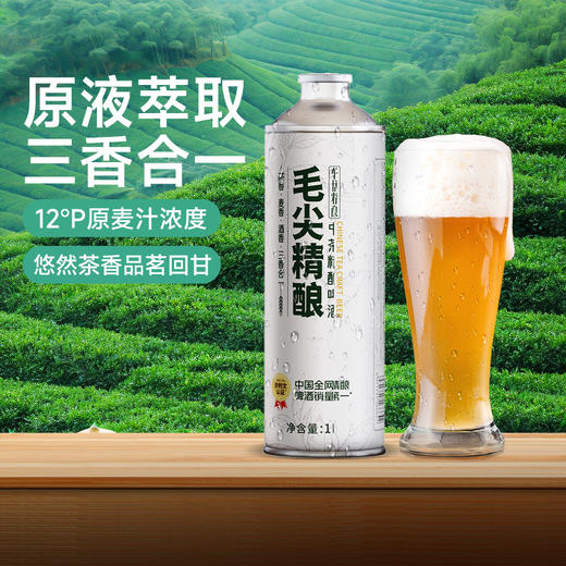 【超值6瓶装】轩博中茶精酿啤酒 原液萃取 酒香浓郁 茉莉/毛尖/桂花龙井 1L*6瓶 商品图3