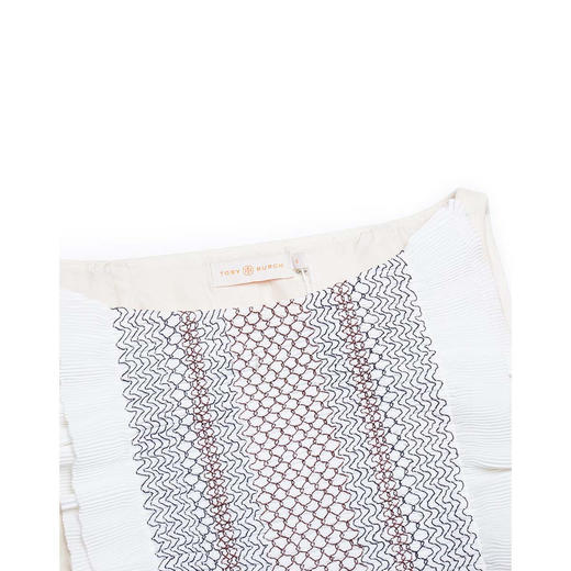888736482112  汤丽柏琦Tory Burch Tory Burch女款米色百褶前门襟棉质连衣裙 商品图3