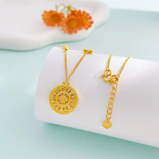 【限时克减150元】足金999 #八宝罗盘 【精品】AB链镂空十字金刚杵八宝罗盘调节套链(AUQTL00232)预售产品下单后不退款不退货不换货不补差价 商品图0