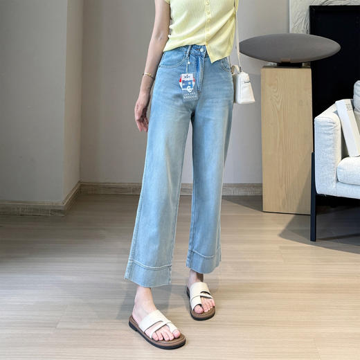 【超薄 面膜裤】2025新款不贴腿9分直筒面膜裤！超薄宽边显瘦轻软透气夏季牛仔裤！ 商品图6