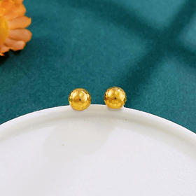 【限时克减150元】足金999.9 【精品】空心鱼鳞泡钉耳饰耳钉（配胶塞）(AUWES00020)（预售产品下单后不退款不退货不换货不补差价（预售产品下单后不退款不退货不换货不补差价