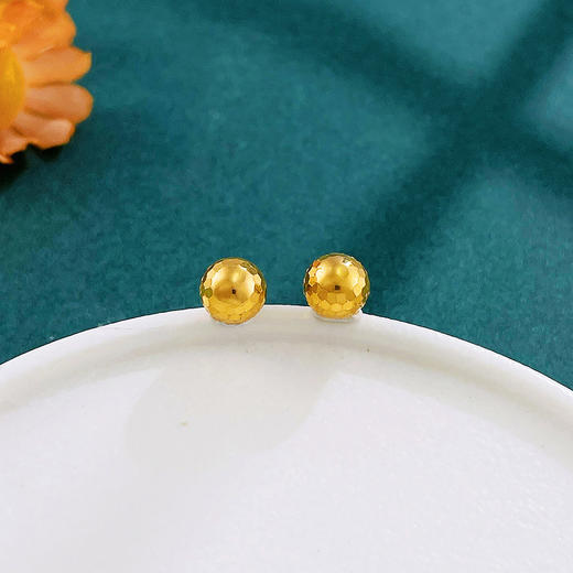 【限时克减150元】足金999.9 【精品】空心鱼鳞泡钉耳饰耳钉（配胶塞）(AUWES00020)（预售产品下单后不退款不退货不换货不补差价（预售产品下单后不退款不退货不换货不补差价 商品图0