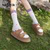 Safiya/索菲娅2025夏季休闲外穿增高厚底魔术贴一字带勃肯凉拖 SFD2110157/SFD2110M57 商品缩略图0
