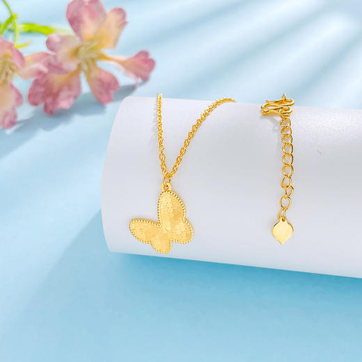 【限时克减150元】足金999.9 实心调节九紫离火福运蝴蝶套链爆闪鱼鳞小仙蝶套链(AWTL00029)（预售产品下单后不退款不退货不换货不补差价 商品图0