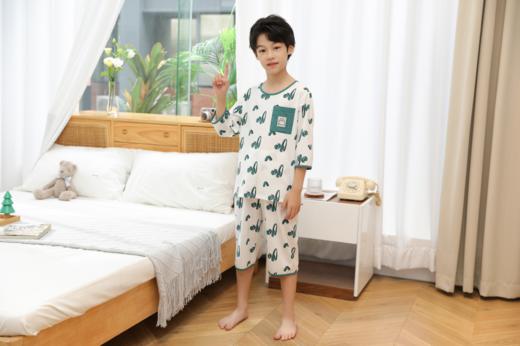 【第二件 0 元｜ 满2件 5 折】【秀黛】男童圆领印花针织空调衫男童夏季家居服L1441003T【门店同款】 商品图1