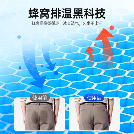 新款四代夏天凝胶坐垫蜂窝汽车座垫透气软垫冰垫凉垫学生坐垫 商品图4
