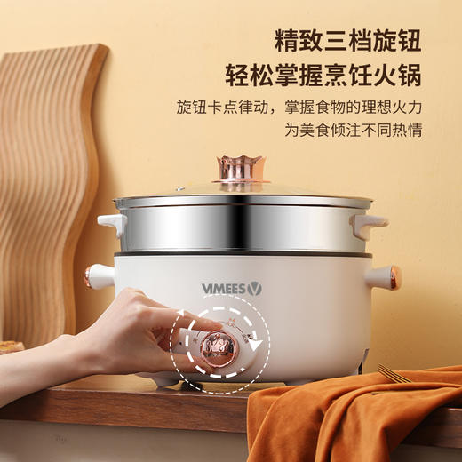 维米仕（vimees）多功能双层电火锅3L 白色VM6012 商品图1