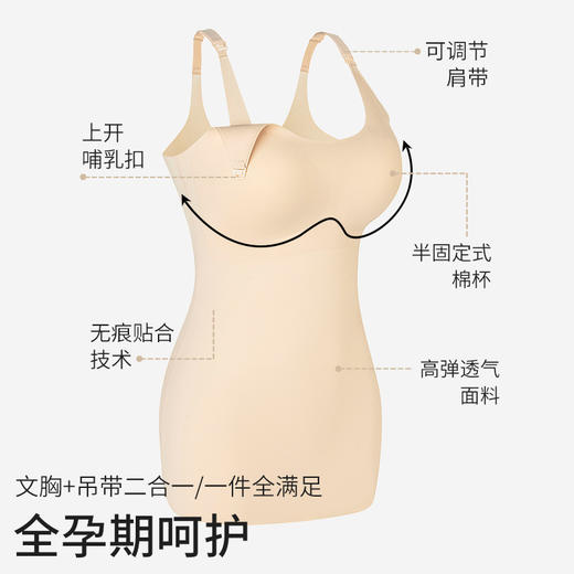 【A类认证❗️免穿文胸哺乳背心】孕期•哺乳•睡眠，加长版型防灌风，护腰防着凉，全面呵护！无痕凉感大码吊带防下垂固定杯孕妇内衣薄中长款母婴儿 商品图3