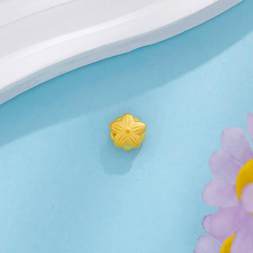 【限时7.5折】【定价黄金】足金  #浪漫花卉 【精品】3D硬金空心好事莲莲好运莲花手串配件花形Diy手串配件(AR3DSC00207-1)（预售产品下单后不退款不退货不换货不补差 商品图1