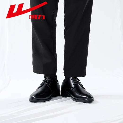 回力皮鞋男款英伦春季商务正装上班休闲皮鞋男士软底黑色结婚鞋子 商品图4