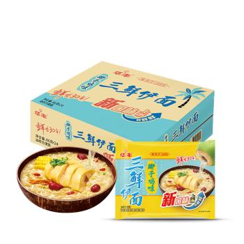 华丰方便面三鲜伊面整箱装泡面早餐速食休闲零食品椰子鸡味24袋*86g /粮油调味 /方便食品 /方便面 商品图3