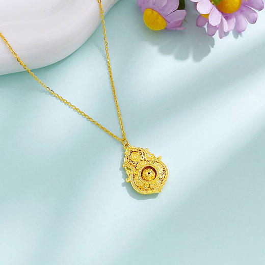 【限时克减150元】足金999 #时来运转 #葫芦 5G黄金镂空调节花丝三元报喜人生四美葫芦套链（珠可转动）(AG5GTL00467)（预售产品下单后不退款不退货不换货不补差价） 商品图1