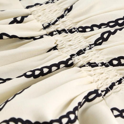 QF868斯尔丽25夏季新款时尚御姐气质印花25夏季新款修身撞色腰带连衣裙 商品图8