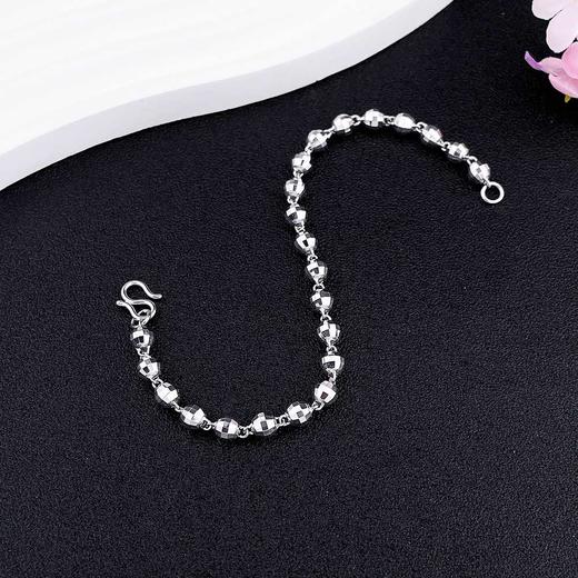 【限时8.8折】【线上铂金馆】PT950 【国际铂金协会】铂金镭射珠手链（珠约4.3-4.7mm)(BSL00196-3)(预售4-7天发货，一经下单不支持退款) 商品图1