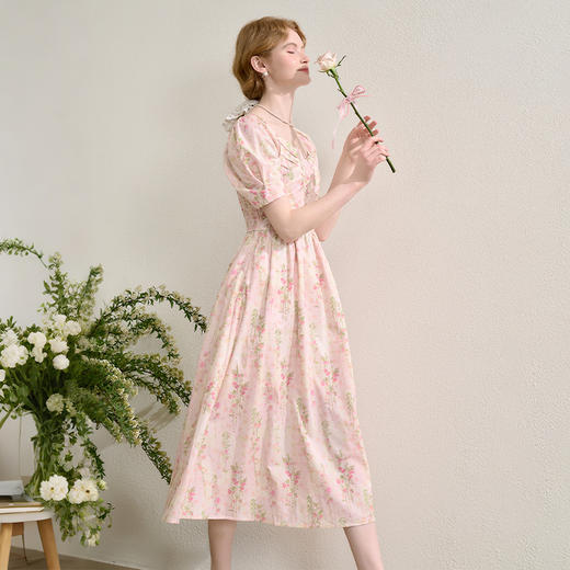 【限时秒杀】【海边度假风】法式纯欲辣妹风碎花裙女夏季泡泡袖连衣裙H0050871/H0051067 商品图3