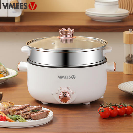 维米仕（vimees）多功能双层电火锅3L 白色VM6012 商品图0