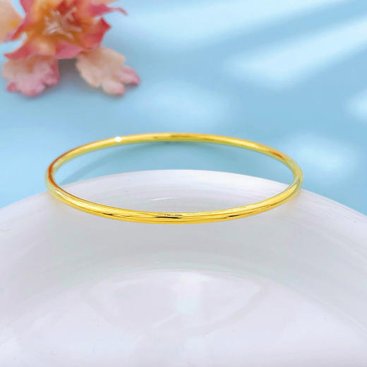 【限时克减150元】足金999.9 实心(面宽约2.3-2.7mm)光面手镯光圈手镯素圈手镯固口手镯(SZ00330-03)预售产品下单后不退款不退货不换货不补差价） 商品图1