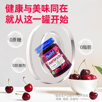 美茵塔尔精选无添加蔗糖零脂肪樱桃果酱200g德国原装进口 /粮油调味 /调味品 /西式酱料 商品图0