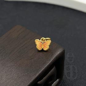 【限时7.5折】【定价黄金】足金 #九紫离火 #高温珐琅 古法实心高温烧蓝渐变珐琅蝴蝶手串挂件Diy手串配件(AKGFSC00762)预售产品下单后不退款不退货不换货不补差价