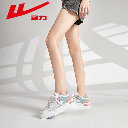 回力女鞋休闲板鞋秋季新款小白鞋厚底增高女款网鞋网面透气运动鞋 商品图4