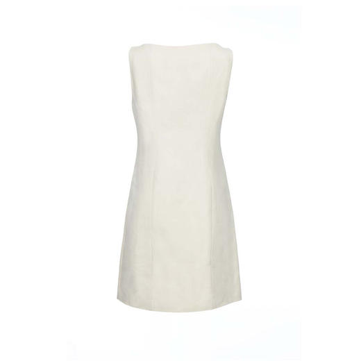 888736482099  汤丽柏琦Tory Burch Tory Burch女款荷叶边拼接混亚麻无袖连衣裙 商品图1