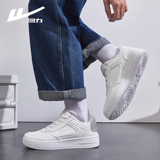 回力男鞋加绒小白鞋秋冬季新款加厚保暖休闲鞋子男款白色运动鞋 商品图2