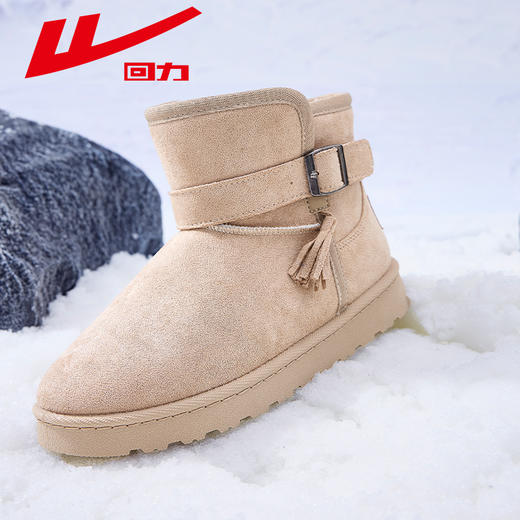 回力棉鞋女加绒加厚2024新款防滑短筒雪地靴保暖外穿时尚女鞋冬季 商品图3