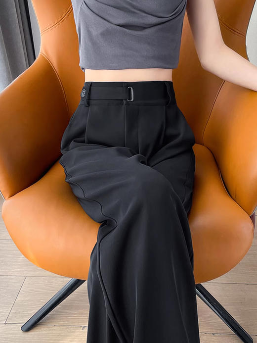 【百图lulu定制】【建模西裤】【建模西裤】凉感 冰丝 高腰 收肚子 窄版直筒裤 薄款 休闲裤 商品图5