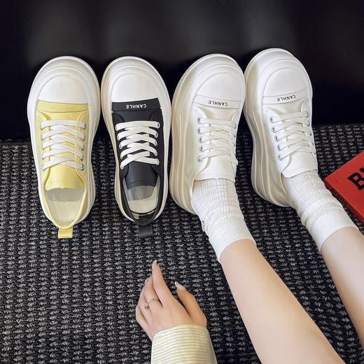【YW】无忧购韩版休闲百搭厚底松糕网纱透气小白鞋5605（截单后7天发货) 商品图0