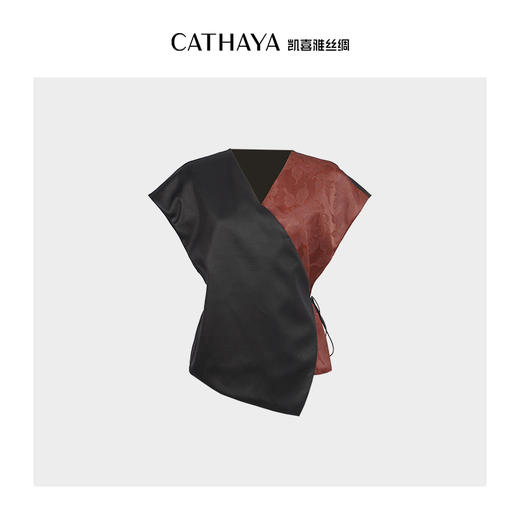 凯喜雅 拼接不规则上衣 100%桑蚕丝 商品图0