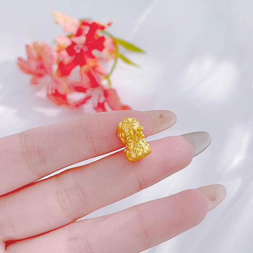 【限时7.5折】【定价黄金】足金 #儿童/宝宝 #招财进宝 3D硬金空心吉祥如意铜钱貔貅DIY手串配件(面宽约13.5*8.3mm)(AU3DSC00031)（预售产品下单后不退款不退货不换货不补差价 商品图3