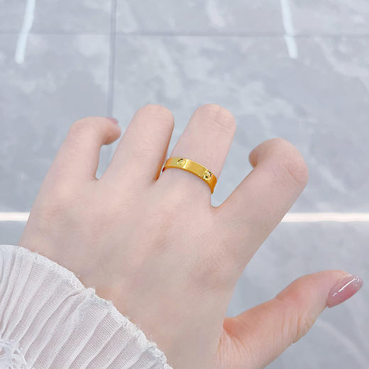 【限时克减150元】足金999 5G黄金实心固口戒指十字纹戒指圈戒(BE5GJZ00238)（预售产品下单后不退款不退货不换货不补差价 商品图0