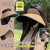 【超大帽檐❗️堪比“防晒伞”的空顶帽】可拆卸披肩，防护后颈，可卷•易收纳！轻松出行显脸小女草编黑胶帽披肩可折叠防晒帽防紫外线太阳帽 商品缩略图1