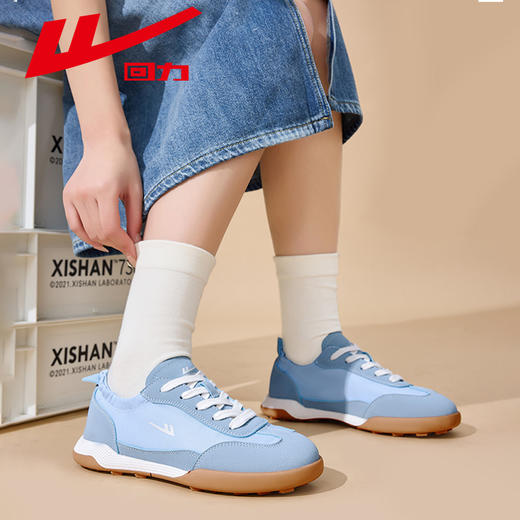 回力女鞋2025新款春季百搭休闲运动单鞋轻便蓝色芭蕾德训鞋子女款 商品图3