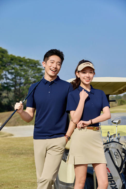 男女同款冰感新疆纯棉纯色拼色翻领短袖polo衫T08/5616/5617 商品图8