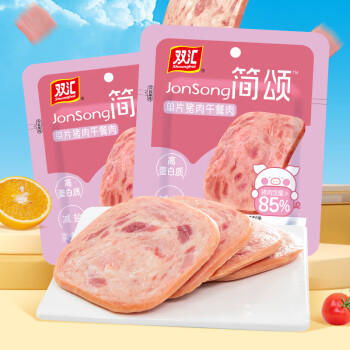 双汇6包 简颂猪肉午餐肉240g大片午餐肉火锅三明治早餐出游露营即食 /休闲食品 /罐头食品 /畜肉类罐头 商品图1