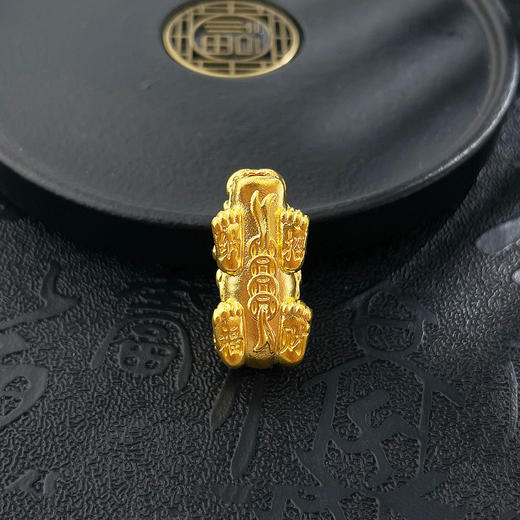 【限时克减150元】足金999 #超轻 古法空心铜钱图案招财纳福貔貅手串配件Diy吊坠手串配件(YQGFSC00191)补差价）预售产品下单后不退款不退货不换货不补差价 商品图1